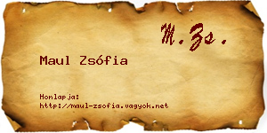Maul Zsófia névjegykártya